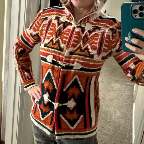 Vintage 1970’s Toggle Cardigan Justin Charles Pendleton Vibes - Picture 2 of 4